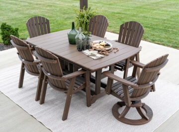 Island Rectangle Classic Dining Table & Comfo-Back Chair Set