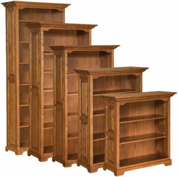 Brown Stone Raised Panel Bookcases