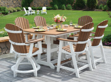 Island Rectangle Classic Bar Table & Comfo-Back Chair Set