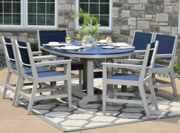 Island Oblong Dining Table & Mayhew Sling Chair Set