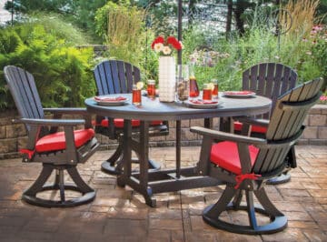 Island Oblong Dining Table & Comfo-Back Swivel Chair Set