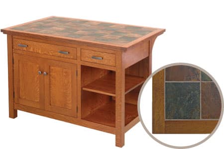 Kitchen Island with Slate Tile Top by Kloter Farms