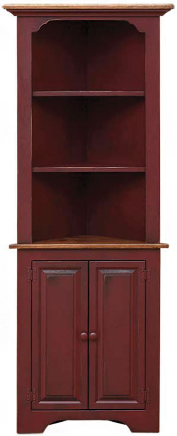 Colonial Pine Small Open Corner Cupboard