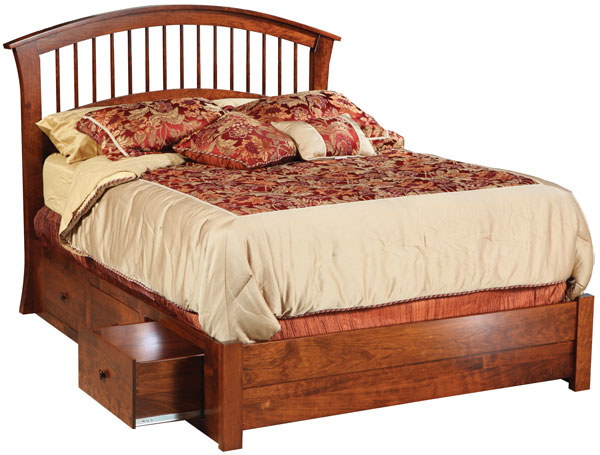 Cabin Hill Bow Bed with Low Footboard & Storage Bedrails - Image 2